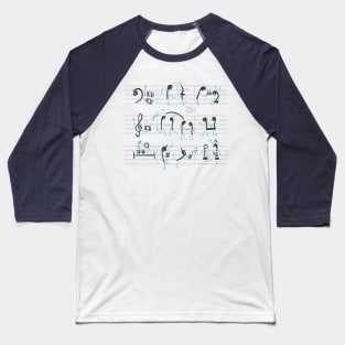 Musical notes dancing salsa! Baseball T-Shirt